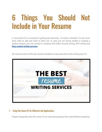 6 Things You Should Not Include In Your Resume