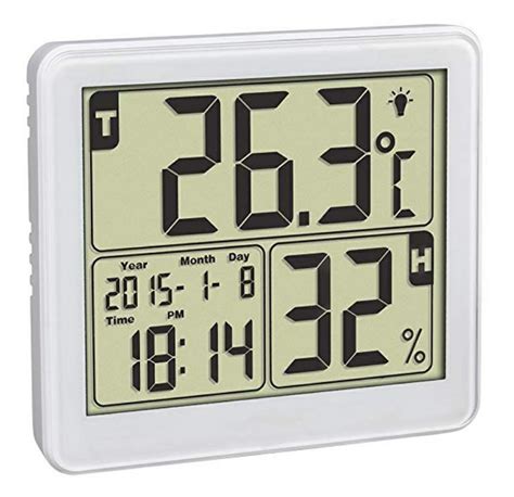 Hygrometer Thermometer With Clock And Calendar Tfa And