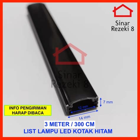 Jual List Lampu Led Strip Hitam Cm M List Rel Lampu Rumah Cover