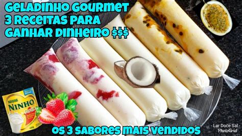 3 RECEITAS DE GELADINHO GOURMET OS MAIS VENDIDOS 3 SABORES DE SACOLÉ