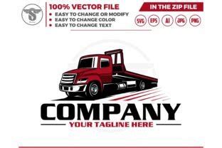 Flat Bed Towing Towing Truck Logo Graphic By Sllametdesigns