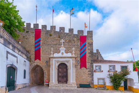 Porta Da Vila Leading To Obidos Town In Portugal Stock Image Image Of