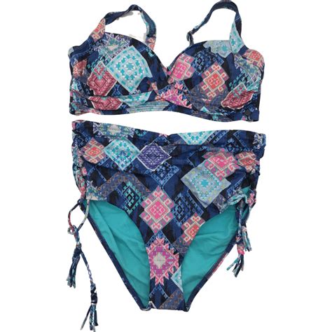 Sunseeker Womens Bathing Suit Bikini Style Swim Suit High Waisted