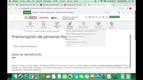 Realiza Tu Inscripción En El Rfc Persona Física Youtube