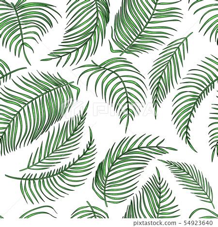 Vector Palm Leaves Seamless Pattern Jungle Stock Illustration