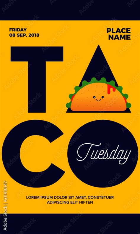 Taco Tuesday Concept For Posterblogsocialad Happy Hour Taco