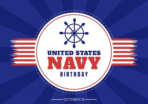 Premium Vector Us Navy Birthday On October 13th Hand Drawn Cartoon