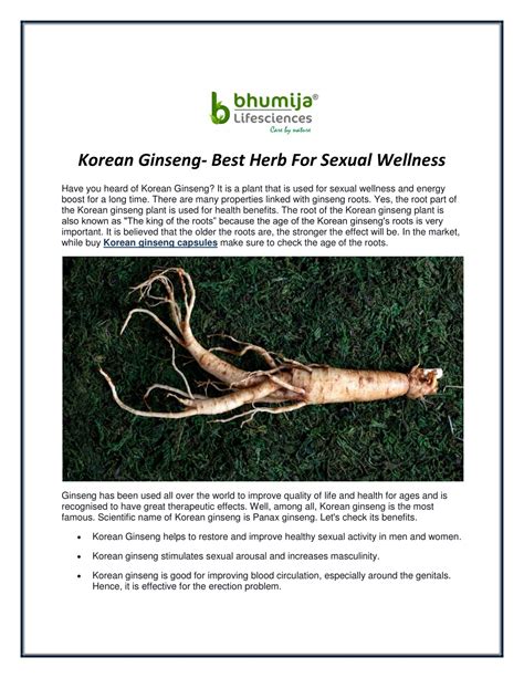 Ppt Korean Ginseng Best Herb For Sexual Wellness Powerpoint