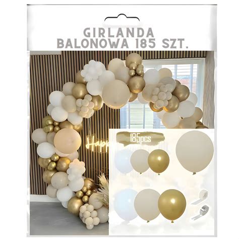 Girlanda Balonowa Zestaw Balon W Balony Na Chrzest Urodzinowe Z Ote