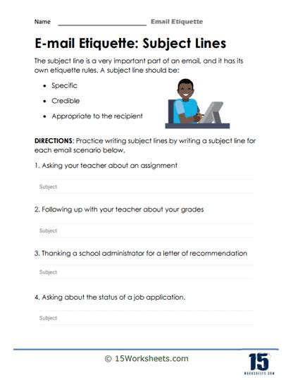 Email Etiquette Worksheets Worksheets