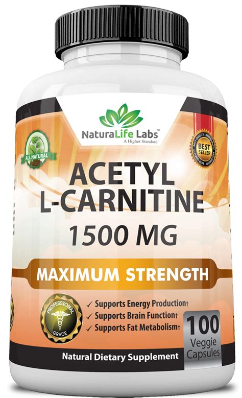 Buy Acetyl L-Carnitine 1,500 mg High Potency Supports Natural Energy ...