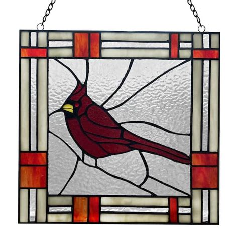 River Of Goods Red Cardinal Stained Glass Window Panel 20156 The Home