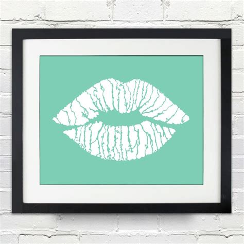 Kiss Lips Stencil Silhouette Poster or Canvas Birthday Gift - Etsy