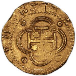 Spain Philipp II Gold 4 Escudos Sevilla Thomas Numismatics