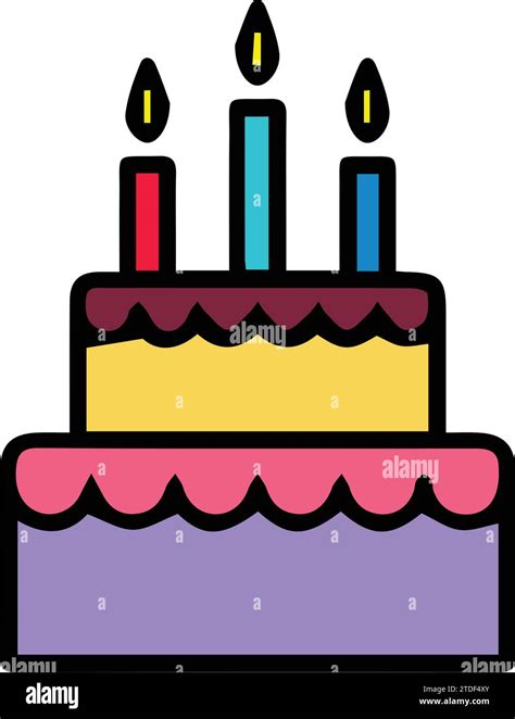 Birthday Cake With Candles Cake Icon Symbol Of The Holiday Birthday Festive Cake With A