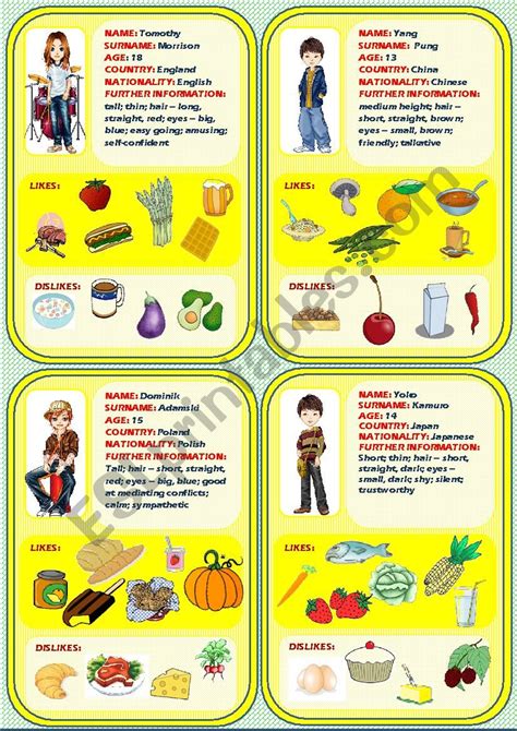 Food Speaking Cards2 2 Out Of 4 Esl Worksheet By Marília Gomes