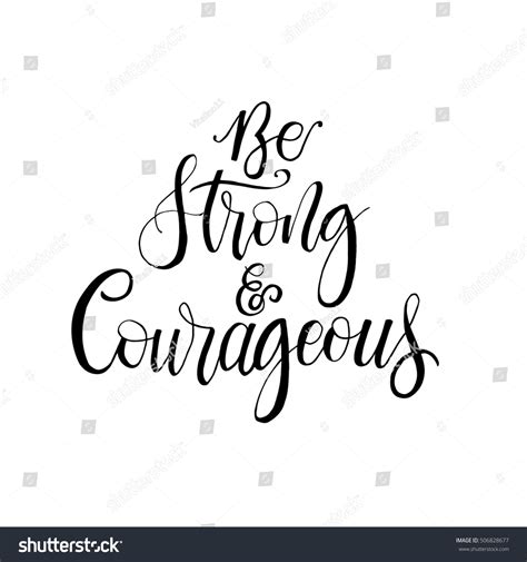 Be Strong Courageous Phrase Card Hand Stock Vector Royalty Free