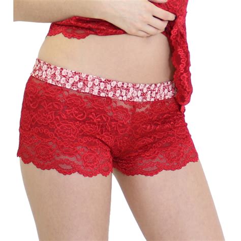 Red Lace Boxers With Flower Power Foxers Band