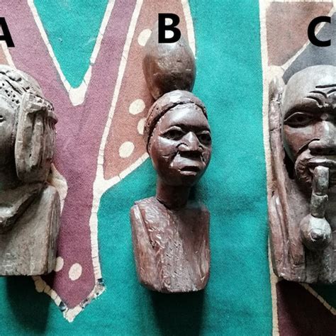 African Carved Wood Head Bust Etsy