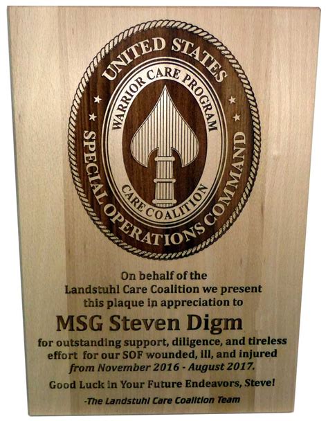 US Army SOF LRMC Plaque Award Trophy Center