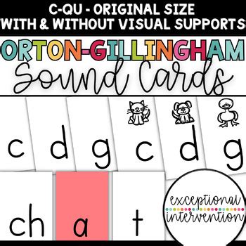 Orton Gillingham Phonics Sound Cards C Qu By Exceptional Intervention