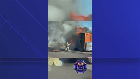 Truck Fire Closes Eastbound Lane Of I 10