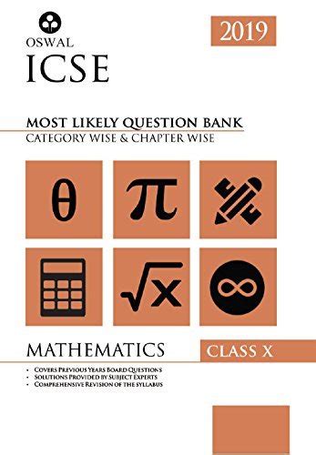 Most Likely Question Bank For Mathematics Icse Class 10 For 2019 Examination By Oswal