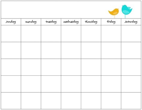 7 day calendar template printable calendar inspiration