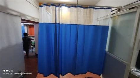 Aluminium Blue Hospital Cubicle Curtain Tracks ICU Curtain Size 5mm