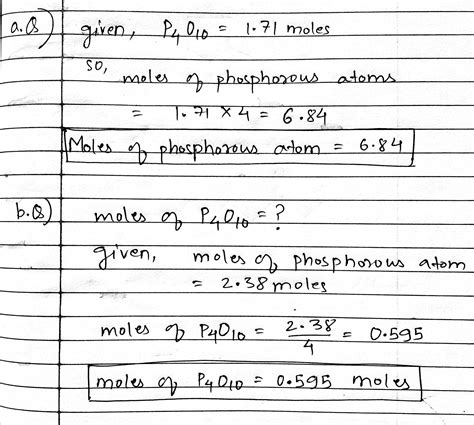 Solved A How Many Moles Of Phosphorus Atoms Are Present In A Sample