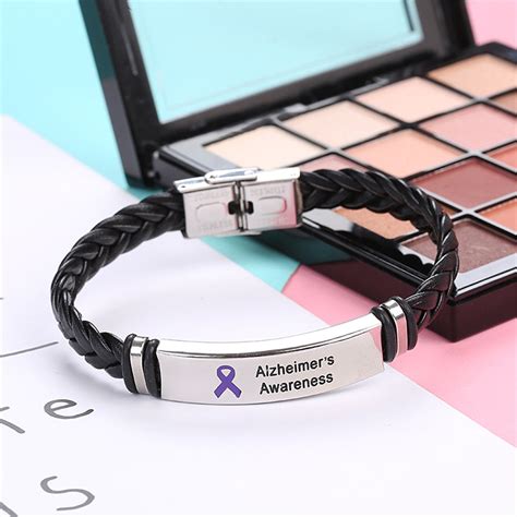 Alzheimer's Leather Awareness Bracelet – The Awareness Store