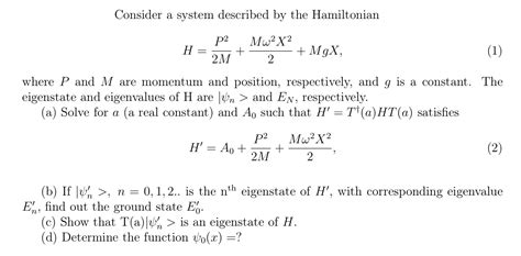 Solved Consider A System Described By The Hamiltonian P H Chegg