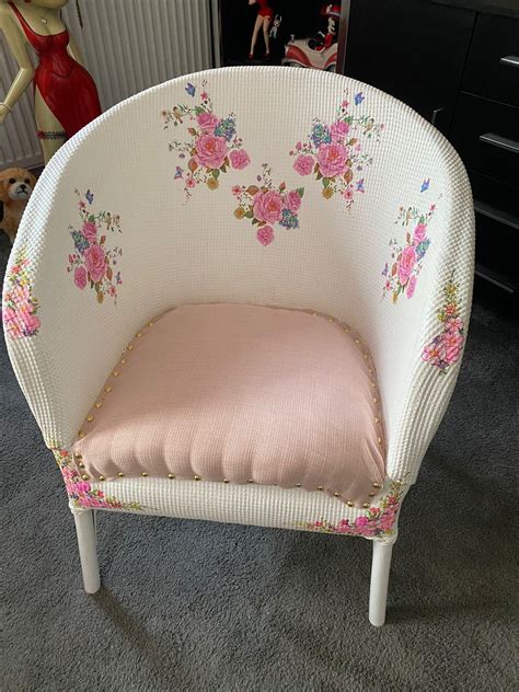 Shabby Chic Lloyd Loom Floral Wicker Chair In Nn Northampton F R