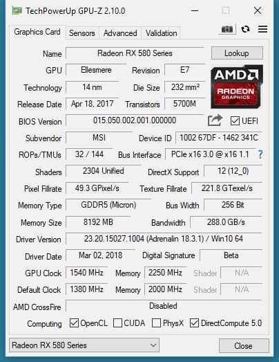 Msi Radeon Rx 580 Mech 2 8 Gb Review Overclocking Techpowerup