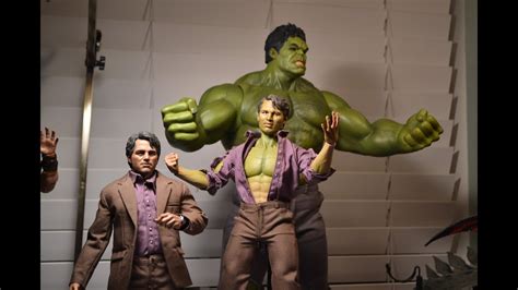 12 1 6 Custom Mid Transformation Bruce Banner Hulk Figure Avenger Hot Toys Youtube