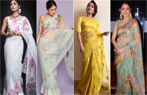 10 Divas Who Slayed In Their Organza Sarees Celebrity Sarees