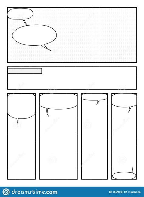 Comics Blank Layout Template Background Stock Vector Illustration Of