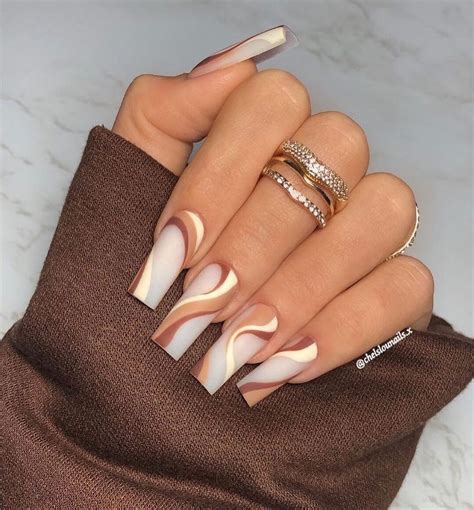 About Nails’s Instagram post: “Coffe swirls♥️Rate these 1-10👇Drop a ...