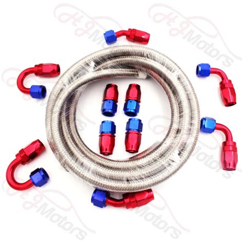 An8 8an An 8 7 16 11mm Stainless Steel Braided Oil Fuel Hose Line