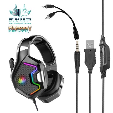 Fone Headset Gamer Pc Ps4 Xbox One Celular Microfone Led 7 1 Rgb Knup