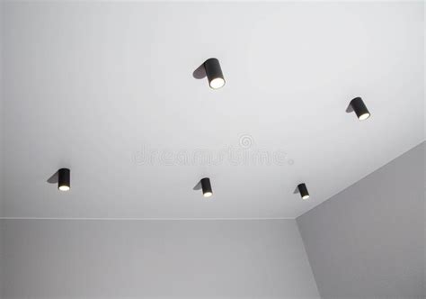 Modern Black Led Ceiling Lights In A Room On The Ceiling Background