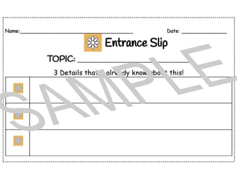 Entrance Slip Bundle Kinder 12th Grade The Center For Depth And