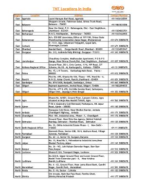 Fillable Online TNT Locations In India Fax Email Print PdfFiller