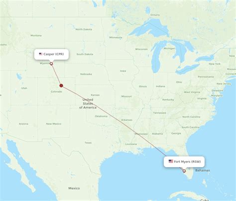 All Flight Routes From Fort Myers To Casper Rsw To Cpr Flight Routes