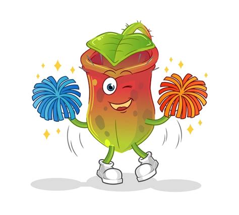 Premium Vector Nepenthes Cheerleader Cartoon Cartoon Mascot Vector