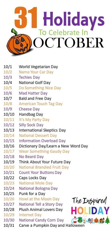 Fun And Unique Holidays To Celebrate In October Find All The