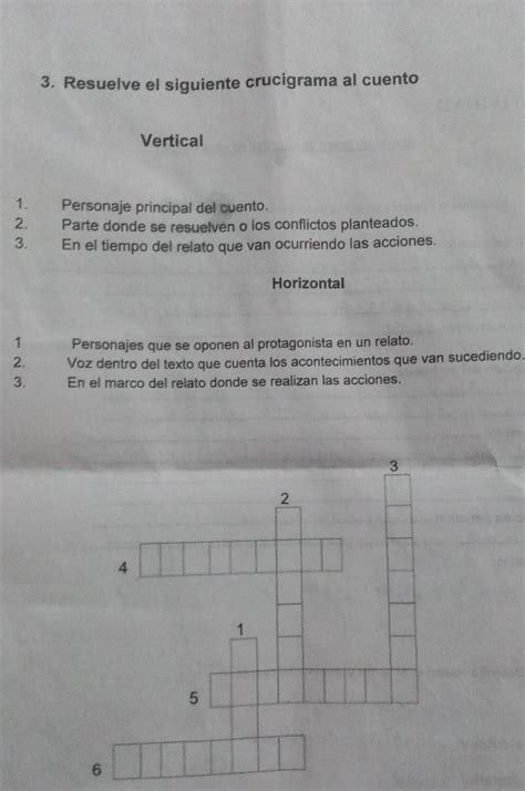 Resuelve El Siguiente Crucigrama Del Cuento De Algo Muy Grave Va A