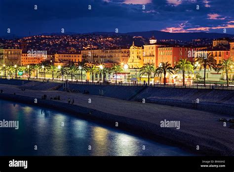 Nice Beach France At Night Stock Photos Nice Beach France At Night