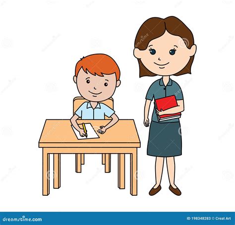 Teacher Helping Student Clipart