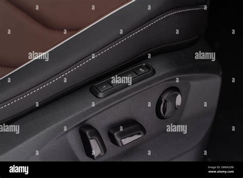Electric Car Seat Adjustment Control Panel Close Up View Adjustable